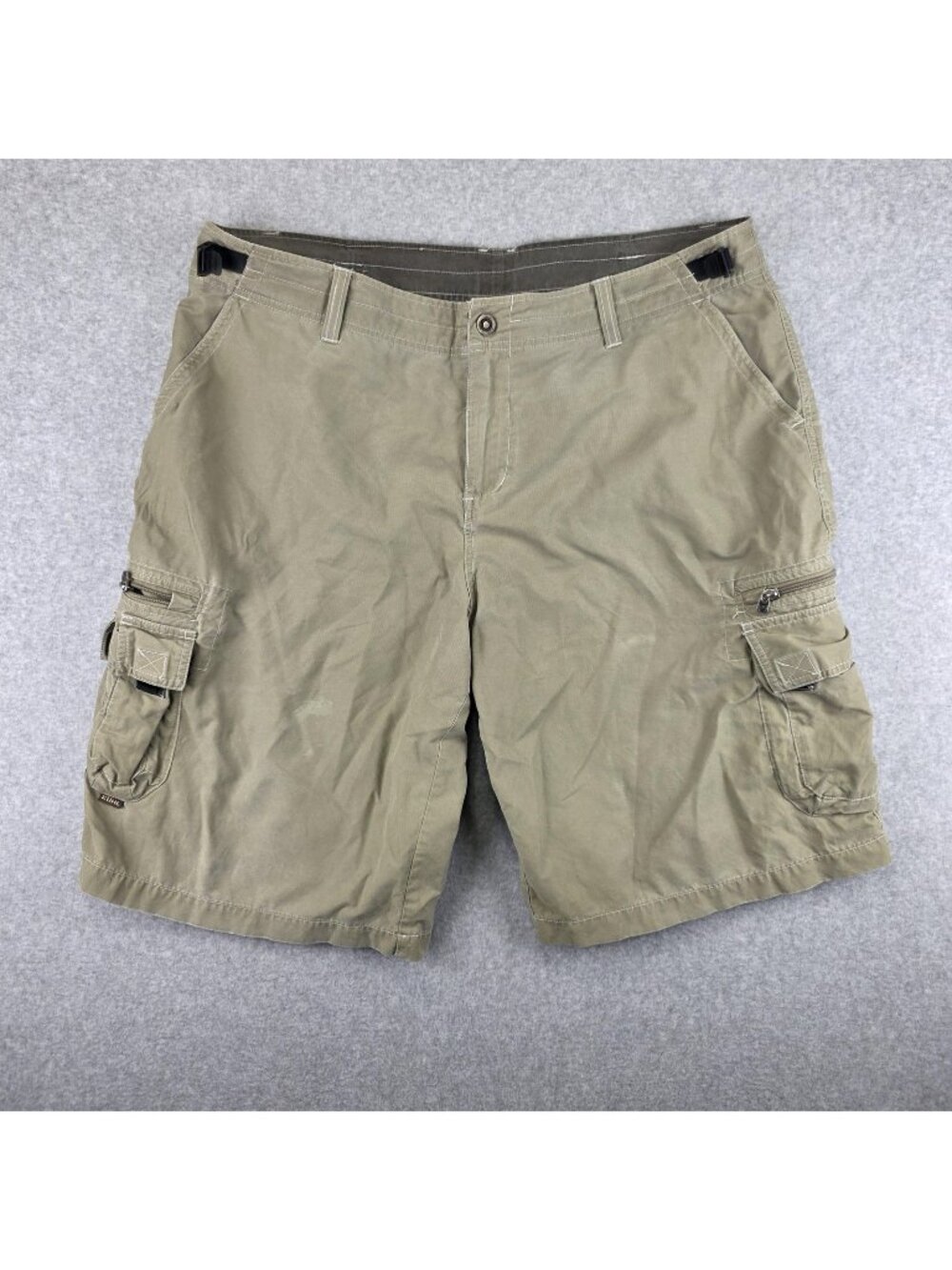 Kuhl Cargo Shorts Mens 2XL Khaki KuhlDry Hiking Outdoor Adjustable Waist 11in